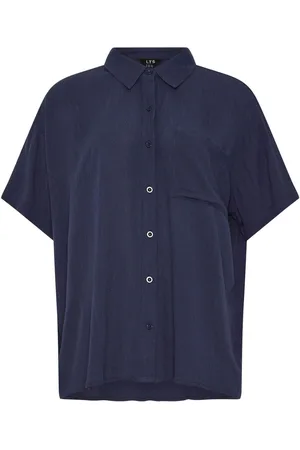 Long Tall Sally Crinkle Short Sleeve 100% Cotton Shirt AU 14 Tall