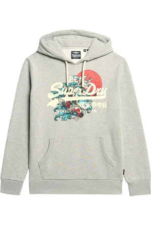 Superdry Stone Beige Marl Tokyo Vintage Logo Hoodie XXL