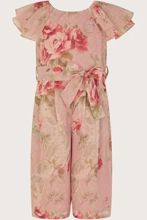Monsoon Pink Baby Tia Floral Ruffle Jumpsuit Upto 3 Months (50