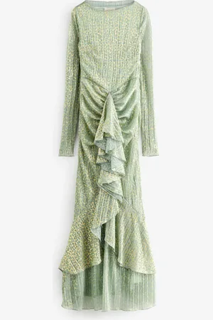 DASKA Alya Maxi Dress With Long Sleeves And Wrapped Front Detail S