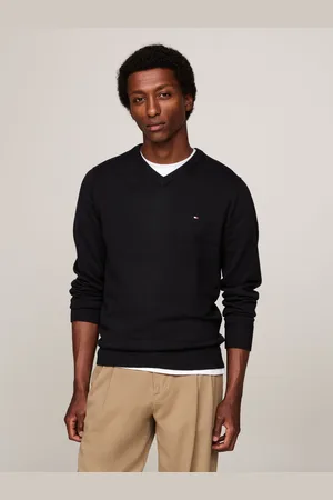 Tommy Hilfiger Black Pima Cashmere V-Neck Sweater S