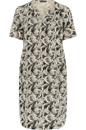 Evans Curve Tropical Print Linen Dress AU 26-28