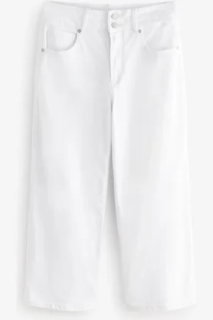 Next White Wide Crop Lift Slim And Shape Jeans AU 18 R