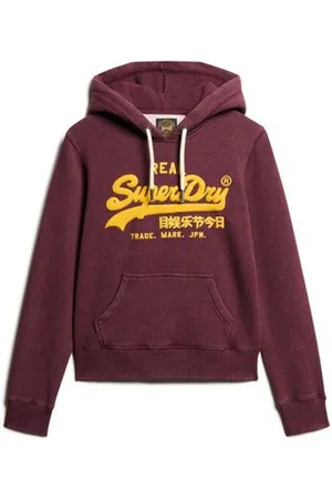 Superdry Track Burgundy Marl Chenille vl Graphic Hoodie AU 10