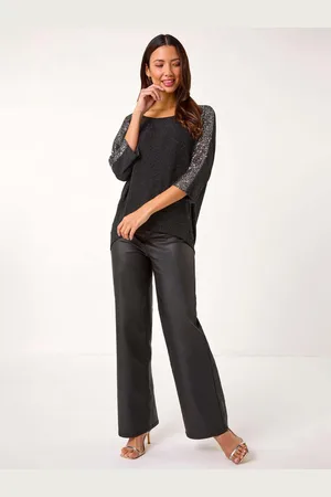 Roman Metallic Sequin Detail Stretch Tunic Top AU 18