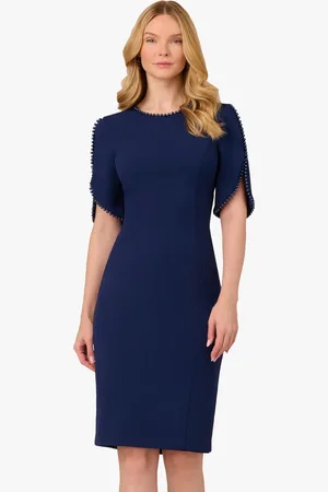 Adrianna Papell Knit Crepe Pearl Midi Dress AU 12
