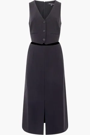 French Connection Twill Gemma Waistcoat Dress AU 10