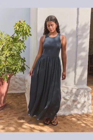 Next Crinkle Texture Jersey/Woven Mix Midi Dress AU 18 Tall