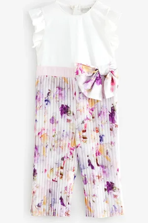 Ted Baker Pleated Bow Waist Frill Shoulder Jumpsuit 5 Years (110cm)