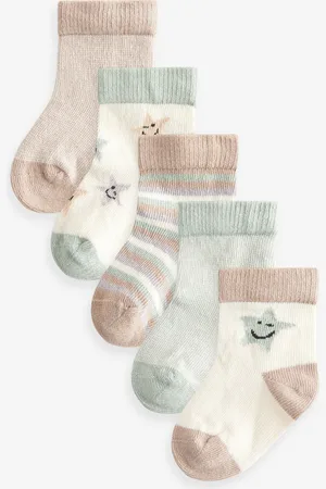Next Green/Ecru Baby Socks 5 Pack (0mths-2yrs) 1