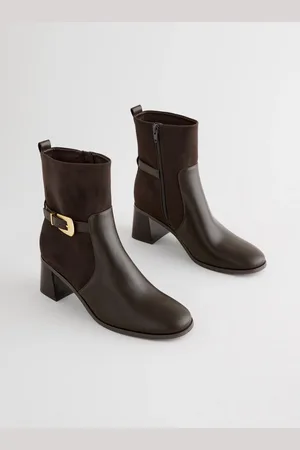 Next Chocolate Brown Forever Comfort Buckle Ankle Boots AU 8.5 (EU 40)