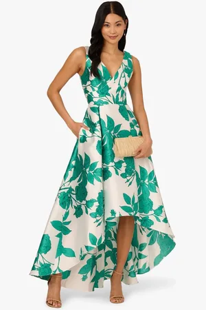 Adrianna Papell High Low Print Mikado Dress AU 6