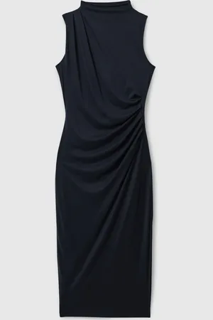 Reiss Beaux Modal Blend Ruched Midi Dress XS