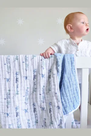 Aden + Anais Blue Rising Star Dream 100% Cotton Muslin Blanket one