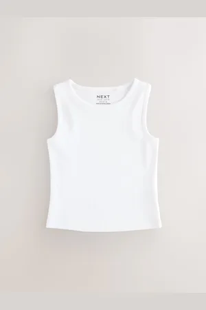 Next White Boxy Rib Vest (3-16yrs) 7 Years (122cm)