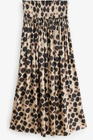 Next Glossy Satin Printed Pleat Maxi Skirt AU 14