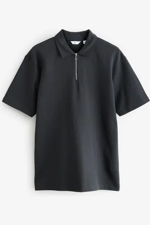Next Relaxed Fit Heavyweight Quarter Zip Polo Shirt L