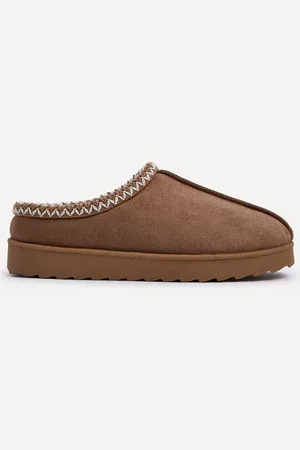 Linzi Brown Tana Faux Suede Slip-On Slippers AU 6 (EU 37)