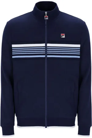 Fila Blue Vasco Cut and Sew Track Jacket Jacquard Tape M