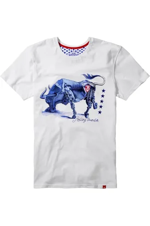 Joe Browns White Hand Drawn Bull Graphic Print 100% Cotton T-Shirt L
