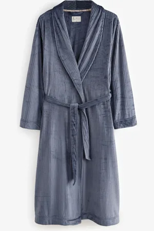 Next Navy Supersoft Ribbed Dressing Gown xlarge
