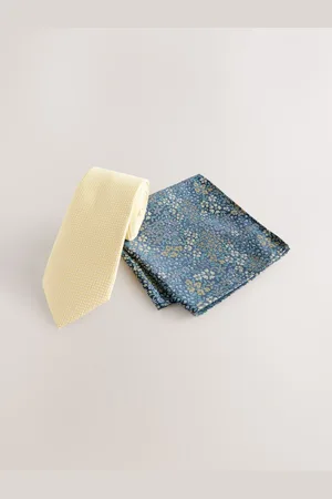 Next Yellow Tie and Pocket Square Set One