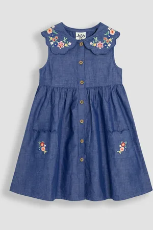 JoJo Maman Bébé Scallop Collar Button Through Dress 9298cm