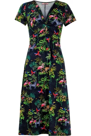 Joe Browns Animal Print Short Sleeve Jersey Dress AU 18