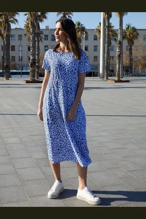 Threadbare 100% Cotton Smock Style Midi Dress 18