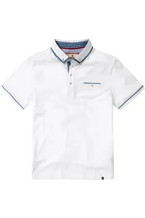 Joe Browns Smart Floral Trim Short Sleeve 100% Cotton Polo Shirt M