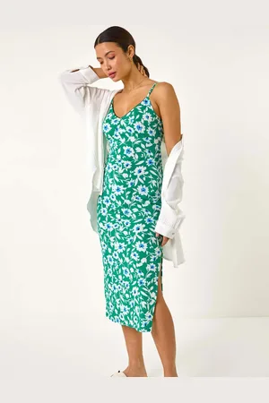Roman Floral Strappy Midi Dress AU 12