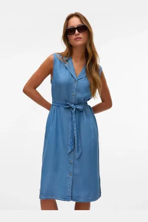 VERO MODA Sleeveless Tencel Tie Belt Dress AU 12