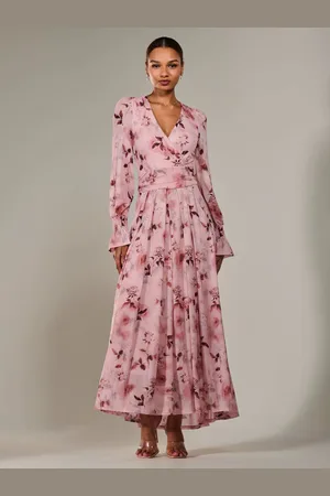 Jolie Moi Long Sleeve Mesh Maxi Dress AU 18