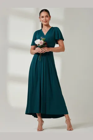 Jolie Moi Wrap Bodice Super Smooth Jersey Maxi Dress AU 12