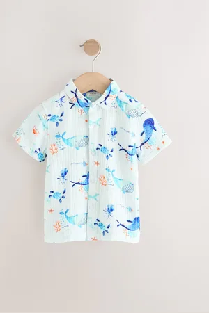 Next Short Sleeves All Over Print Textured Shirt (3mths-7yrs) 12