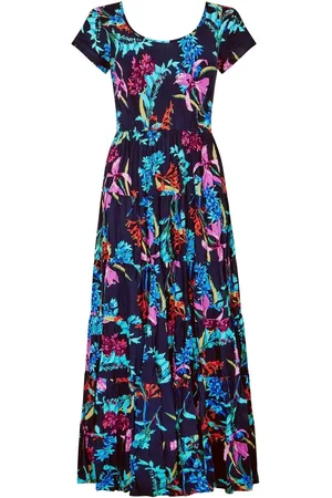 Joe Browns Petite Dark Floral Crinkle Maxi Dress AU 14 Petite