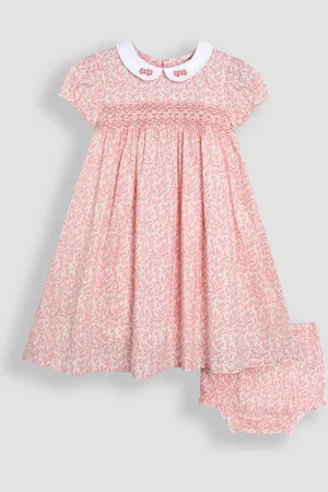 JoJo Maman Bébé Floral Smocked Woven 100% Cotton Dress 2