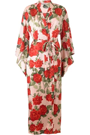Their Nibs Pink Rose Flared Sleeve Satin Robe M