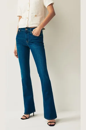 7 for all Mankind Dark Blue Bair Rinsed Bootcut Flare Jeans 28W x 31R (UK 28 R)