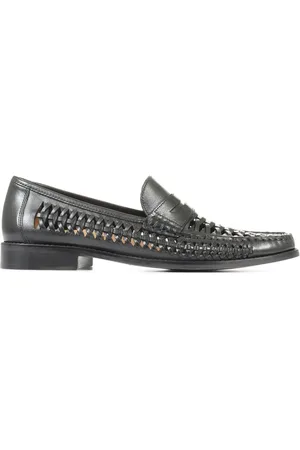 JONES BOOTMAKER Riverside Woven Leather Loafers uk11eu45