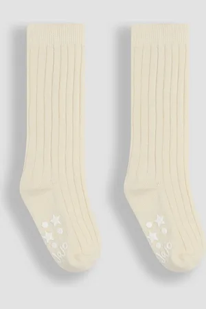 JoJo Maman Bébé Natural 2-Pack Long Rib Socks 4