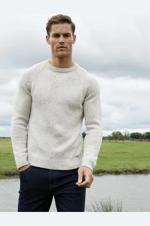 Threadbare White Knitted Raglan Sleeve Crew Neck White Jumper XL