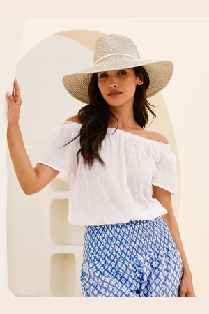 ASPIGA White Ilana Frill Gauze 100% Cotton Top XS