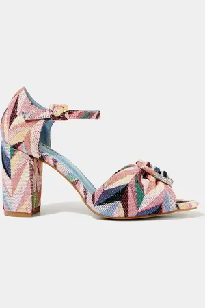 Joe Browns Pink Jacquard Chunky Block Heels AU 7 (EU 38)