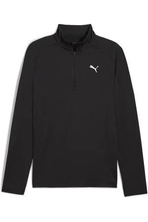 PUMA Black Mens TAD TECH Fabric Mix 1/4 Zip Top XL