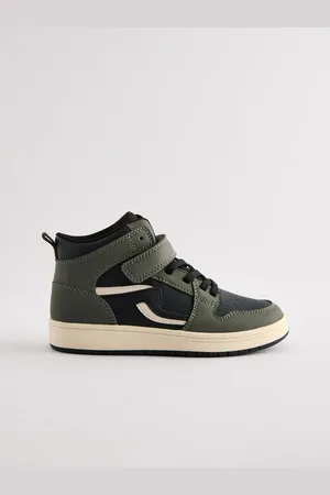 Next Khaki Green Elastic Lace High Top Trainers US 4 (UK 3)