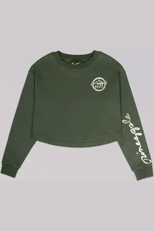 Pineapple Green Girls Logo Crop Sweatshirt 5