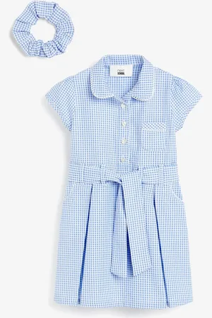 Next Rich Belted School Dress With Scrunchie (3-14yrs) 7 Years (122cm)