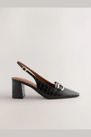 Next Standard/Wide Fit Forever Comfort Square Toe Hardware Slingback Block Heels AU 7.5 (EU 38.5)