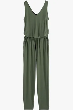 Hush Puppies Green Cropped Jersey Jumpsuit AU 18